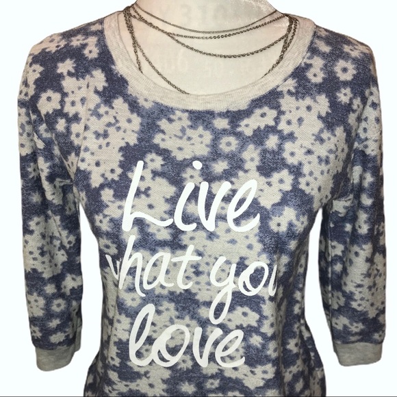 Sonoma 'Live What You Love' Boho Sweatshirt -Sz XS - Picture 7 of 10